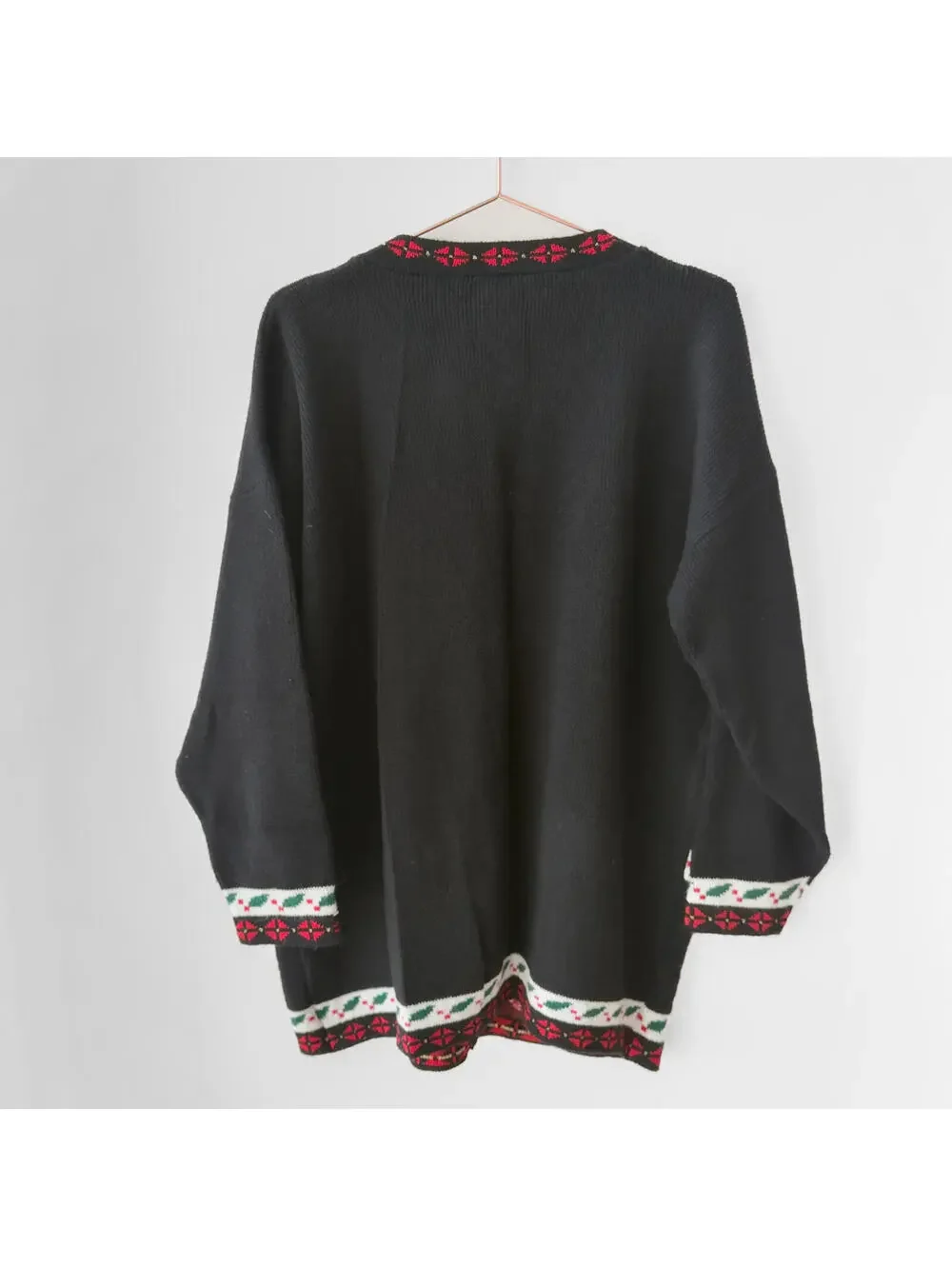 Vintage NutCracker Black Holiday Button-Front Cardigan Christmas Scenes Size‎ 1X